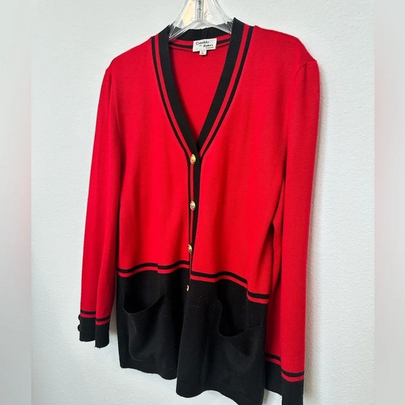 Criselda for Rustan's Red and Black Cardigan with Gold Buttons Large - Picture 3 of 11